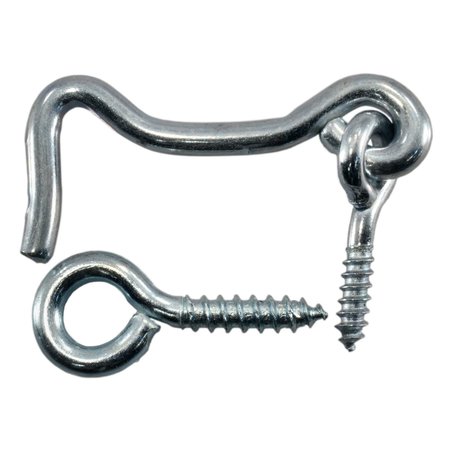 MIDWEST FASTENER 5/32" x 1-1/2" Zinc Plated Steel Gate Hooks & Eyes 15PK 60482